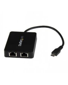 StarTech.com USB-C to Dual Gigabit Ethernet Adapter with USB (Type-A) Port