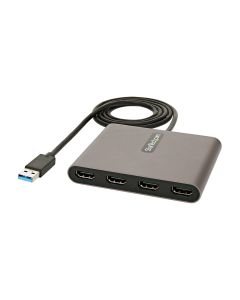 StarTech.com USB 3.0 to 4x HDMI Adapter - External Video & Graphics Card - USB Type-A to Quad HDMI Display Adapter Dongle - 1080p 60Hz - Multi Monitor USB A to HDMI Converter - Windows Only